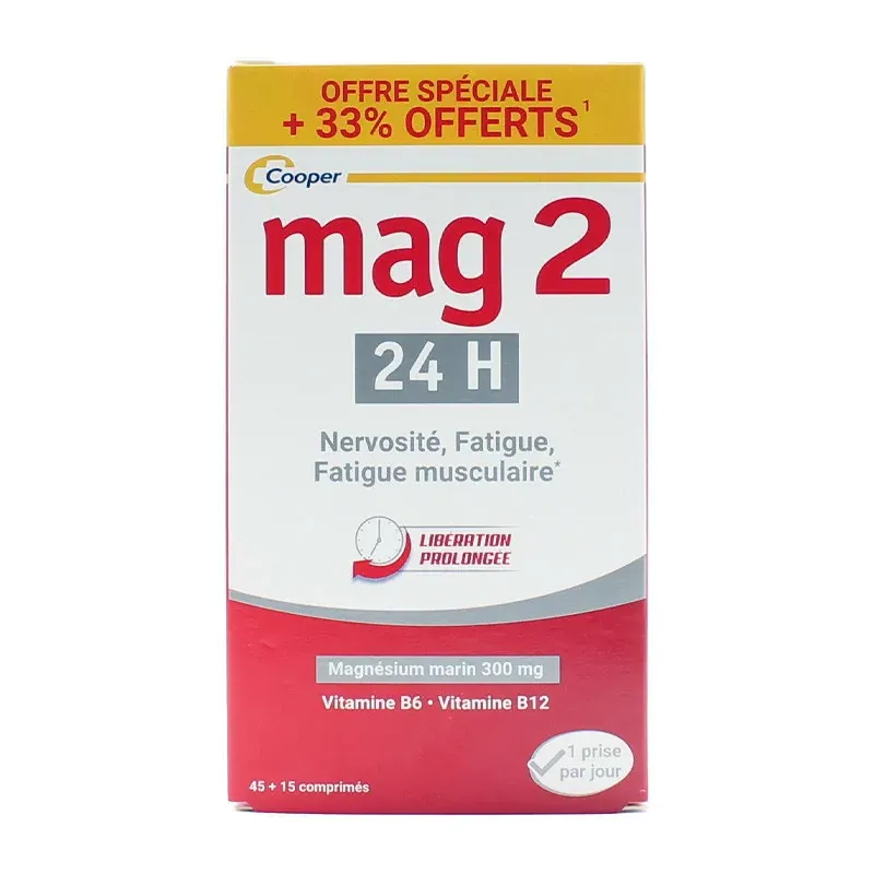 Mag 2 24H 45+15 comprimés - Univers Pharmacie