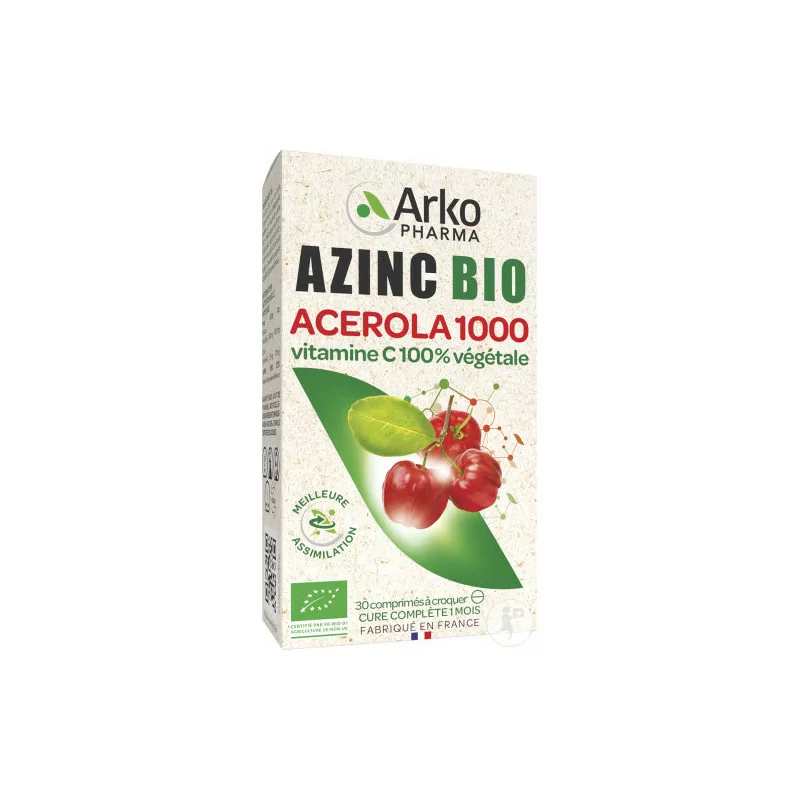 Arkopharma Azinc Bio Acerola 1000 30 comprimés - Univers Pharmacie