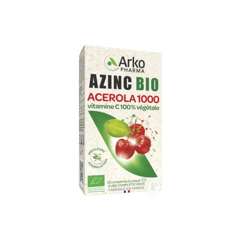 Arkopharma Azinc Bio Acerola 1000 30 comprimés - Univers Pharmacie