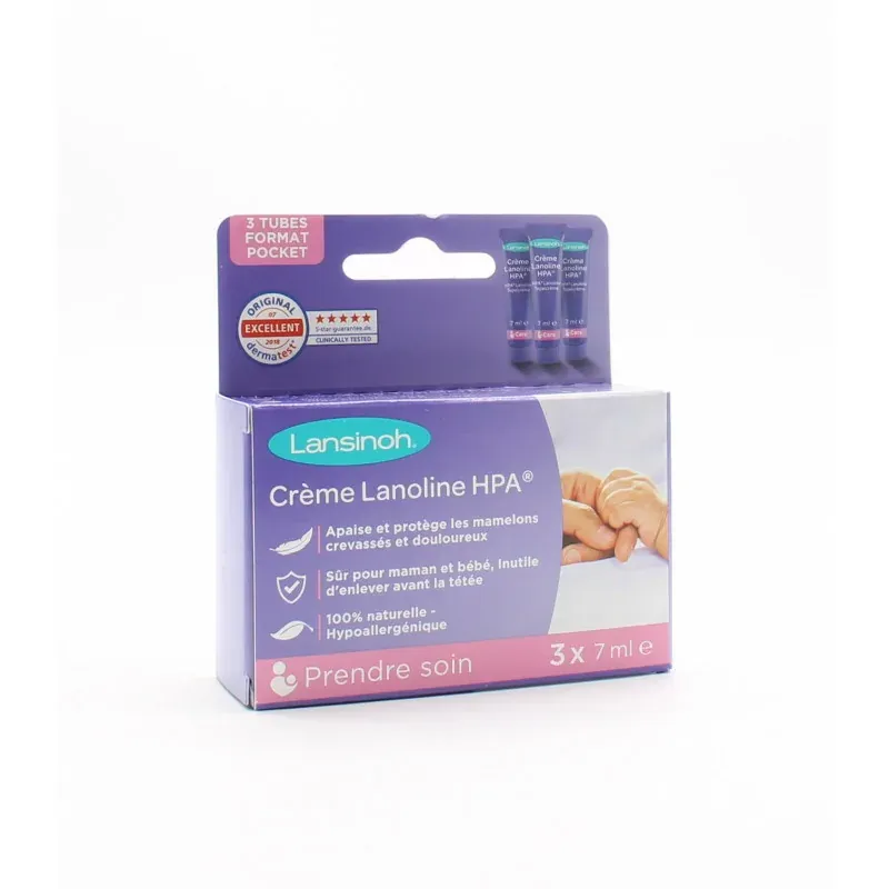 Lansinoh Crème Lanoline HPA 3X7ml - Univers Pharmacie