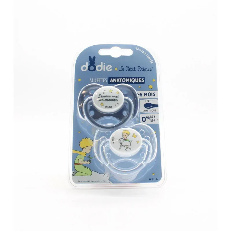 Dodie Sucettes Anatomiques Le Petit Prince Mouton +6mois X2 - Univers Pharmacie