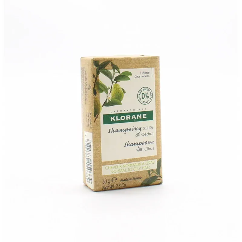 Klorane Shampoing Solide au Cédrat 80g - Univers Pharmacie