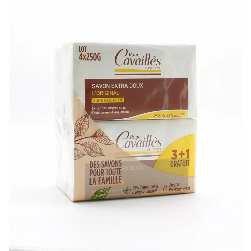 Rogé Cavaillès Savon Extra Doux L'Original 4X250g - Univers Pharmacie