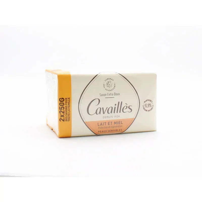 Rogé Cavaillès Savon Extra Doux Lait Miel 2X250g - Univers Pharmacie