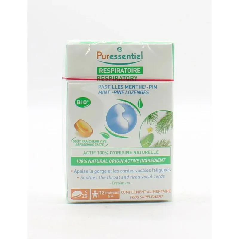 Puressentiel Respiratoire Pastilles Menthe - Pin X20 - Univers Pharmacie