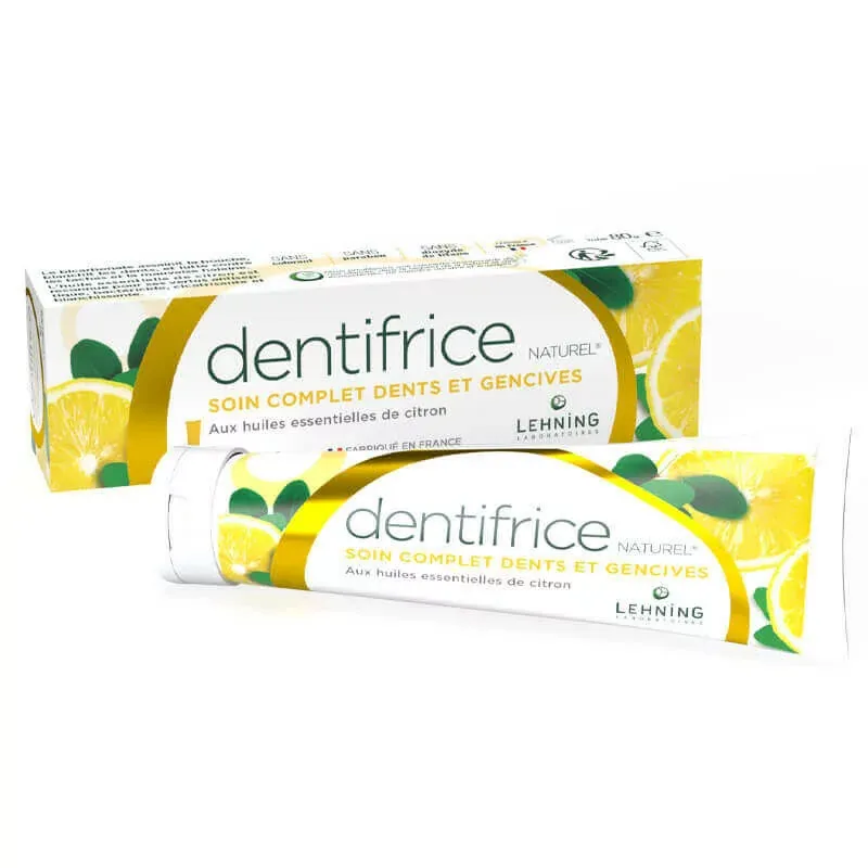 Lehning Dentifrice Naturel au Huiles Essentielles de Citron 80g