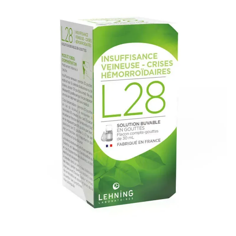 L28 Insuffisance Veineuse Lehning 30ml - Univers Pharmacie L28 Insuffisance Veineuse Lehning 30ml - Univers Pharmacie