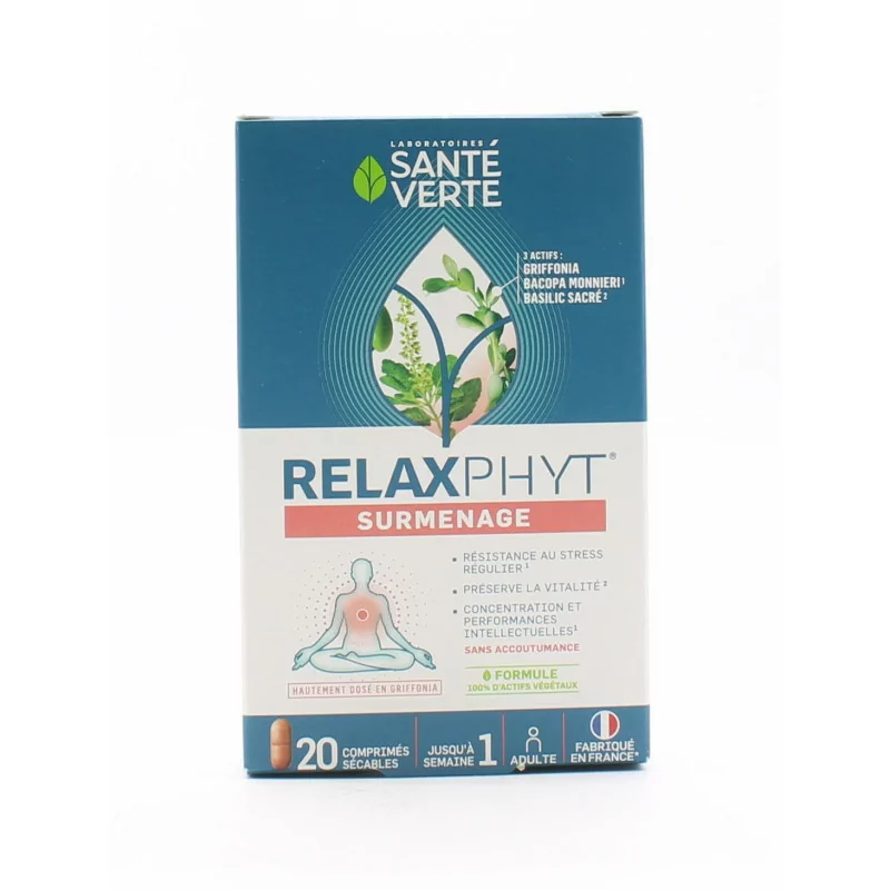 Santé Verte Relaxphyt Surmenage 20 comprimés - Univers Pharmacie