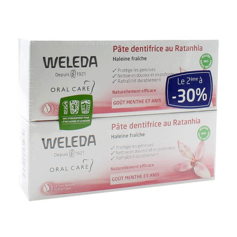 Weleda Pâte Dentifrice au Ratanhia 2X75ml - Univers Pharmacie