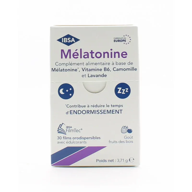 IBSA Mélatonine 1mg 30 films orodispersibles - Univers Pharmacie