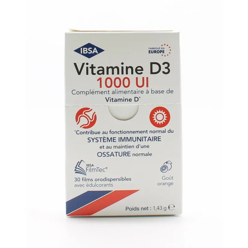 IBSA Vitamine D3 1000 Ul 30 films orodispersibles - Univers Pharmacie IBSA Vitamine D3 1000 Ul 30 films orodispersibles - Univers Pharmacie
