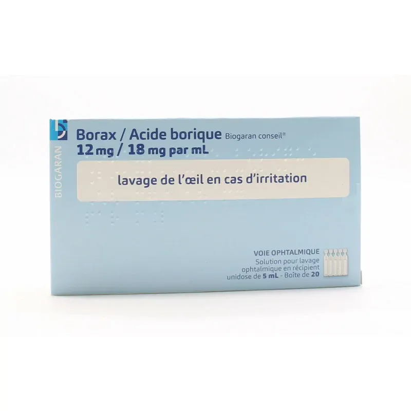 Biogaran Borax Acide Borique 12mg / 18mg 20 unidoses - Univers Pharmacie