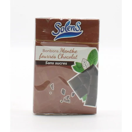 Solens Bonbons Menthe Fourrés Chocolat Sans Sucres 50g - Univers Pharmacie