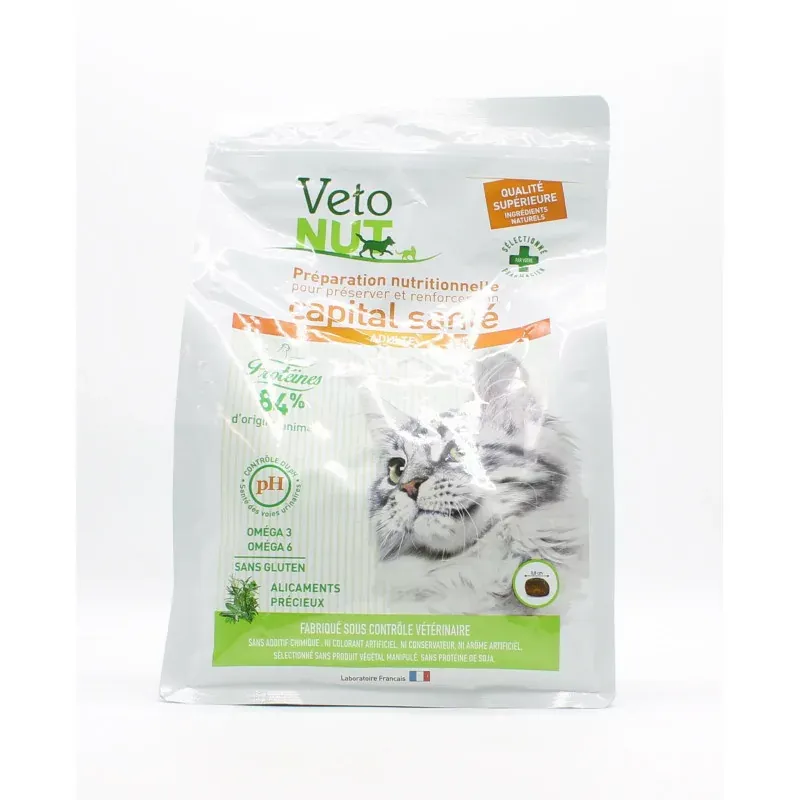 VetoNUT Croquettes Chat Adulte 1kg - Univers Pharmacie