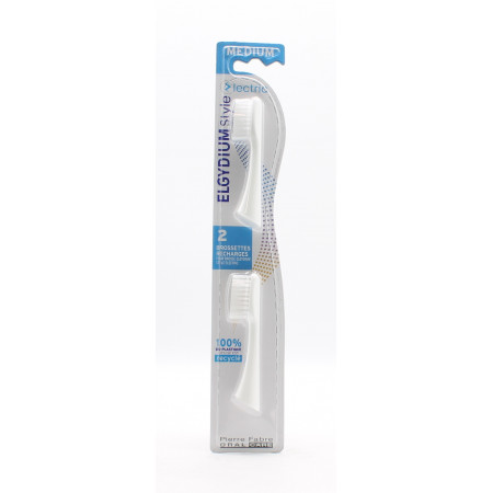 Elgydium Style Electric Brossettes de recharge Medium x2 - Univers Pharmacie