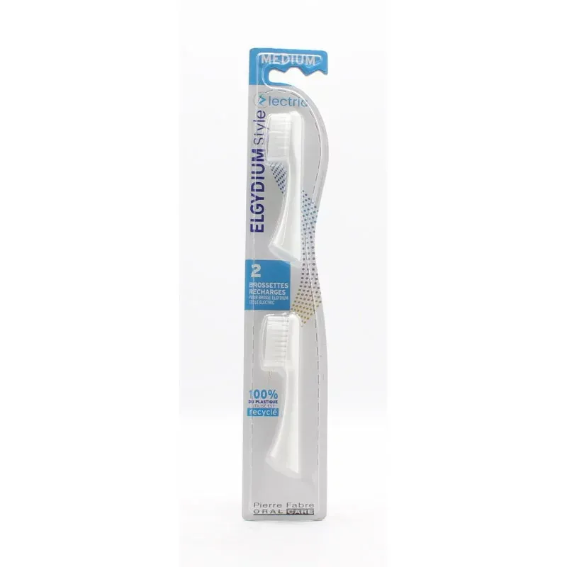 Elgydium Style Electric Brossettes de recharge Medium x2 - Univers Pharmacie