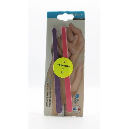 Vitry Limes à ongles sur bois violet et rose 17cm X12 - Univers Pharmacie