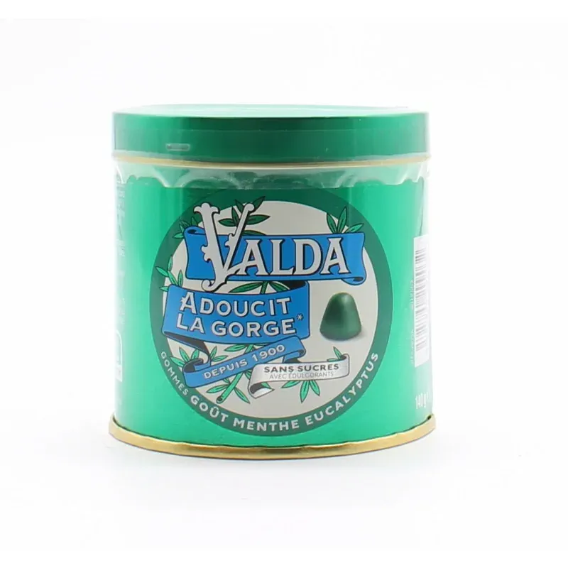 Valda Gommes Goût Menthe Eucalyptus Sans Sucre 140g - Univers Pharmacie