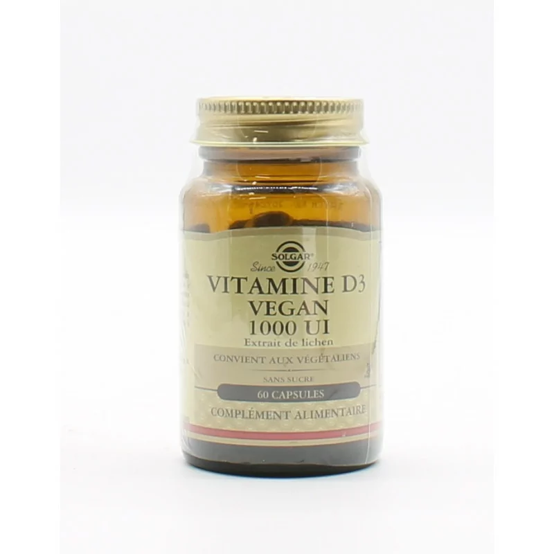 Solgar Vitamine D3 Vegan 1000 UI 60 capsules - Univers Pharmacie