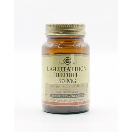 Solgar L-Glutathion Réduit 50mg 30 gélules - Univers Pharmacie