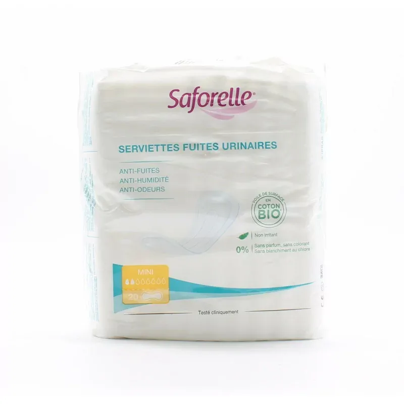 Saforelle Serviettes Fuites Urinaires Mini X20 - Univers Pharmacie