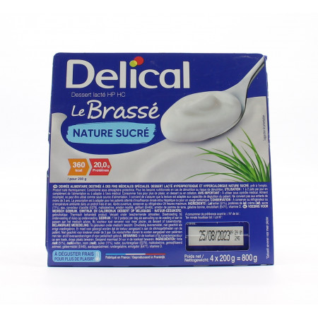 Delical Le Brassé Nature Sucré 4X200g - Univers Pharmacie