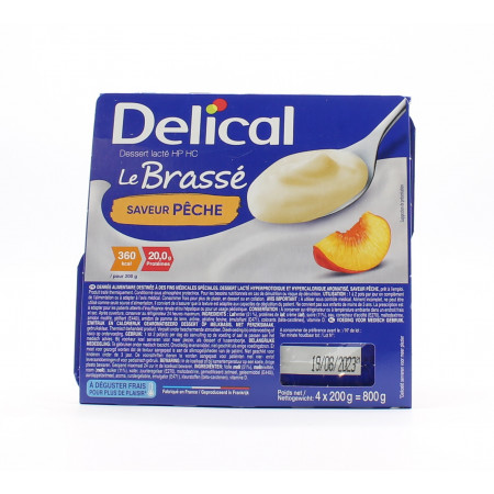 Delical Le Brassé Saveur Pêche 4X200g - Univers Pharmacie