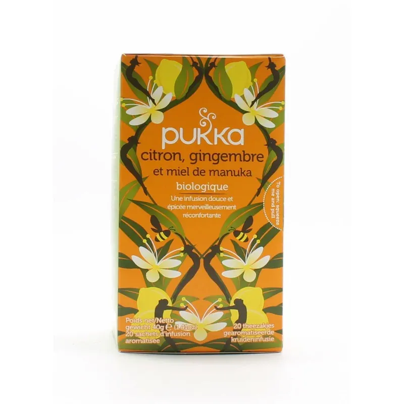 Pukka Citron Gingembre et Miel de Manuka Biologique 20 sachets - Univers Pharmacie