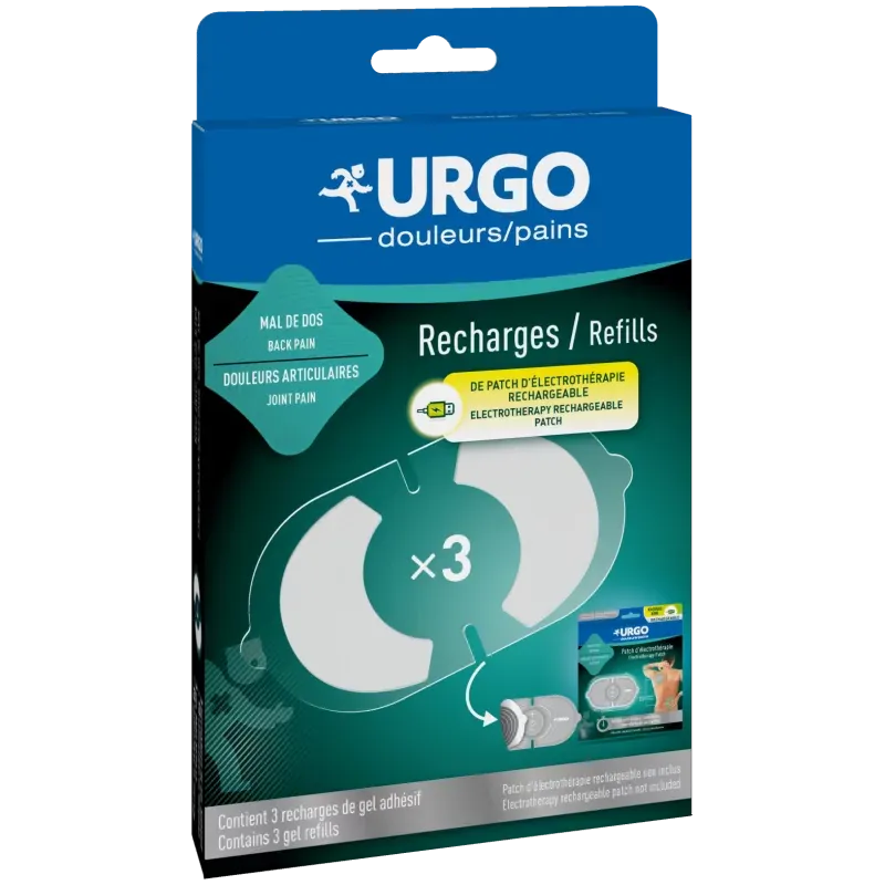 Urgo Douleurs Recharges Patch d'Electrothérapie Rechargeable X3 - Univers Pharmacie