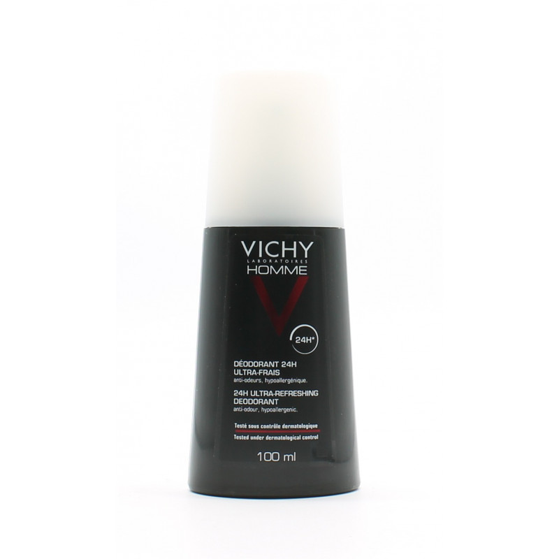 Vichy Homme Déodorant 24H Ultra-frais 100ml - Univers Pharmacie
