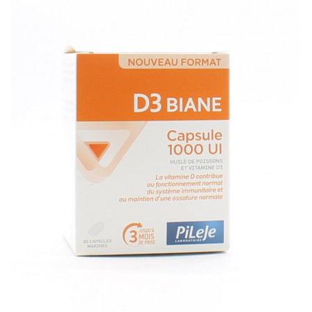 PiLeJe D3 Biane Capsule 1000UI 90 capsules - Univers Pharmacie