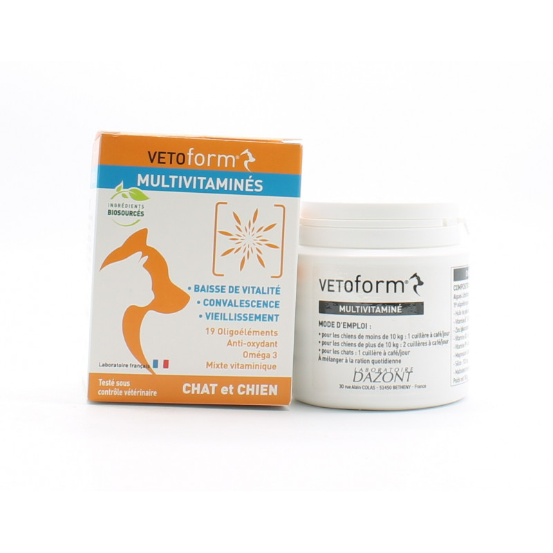 Vetoform Multivitaminés Chat et Chien 100g - Univers Pharmacie Vetoform Multivitaminés Chat et Chien 100g - Univers Pharmacie