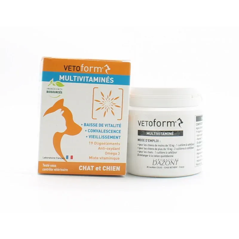 Vetoform Multivitaminés Chat et Chien 100g - Univers Pharmacie