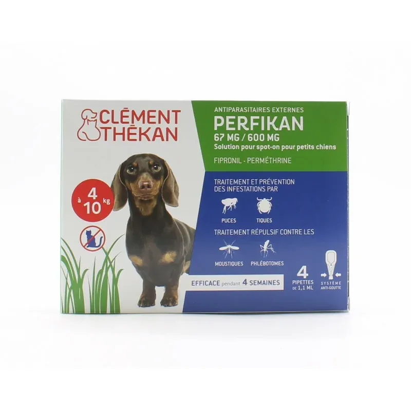 Clément Thékan Perfikan 67mg/600mg Petits Chiens 4X1ml - Univers Pharmacie