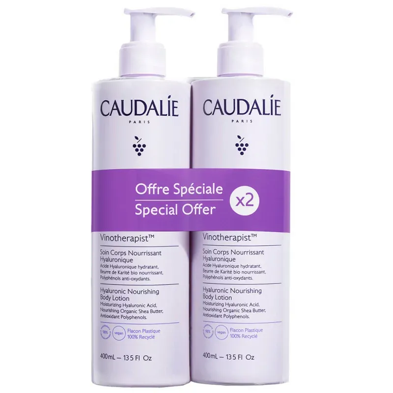 Caudalie Vinotherapist Soin Corps Nourrissant Hyaluronique 2X400ml - Univers Pharmacie