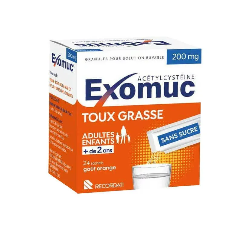 Exomuc 200mg Toux Grasse 24 sachets - Univers Pharmacie Exomuc 200mg Toux Grasse 24 sachets - Univers Pharmacie