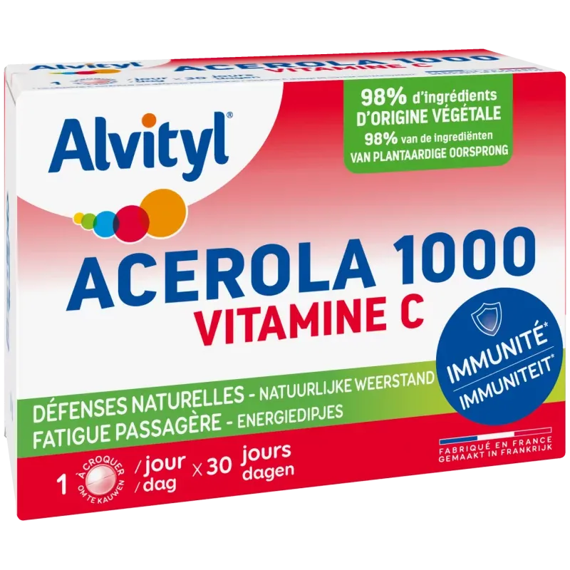 Alvityl Acerola 1000 Vitamine C 30 comprimés - Univers Pharmacie