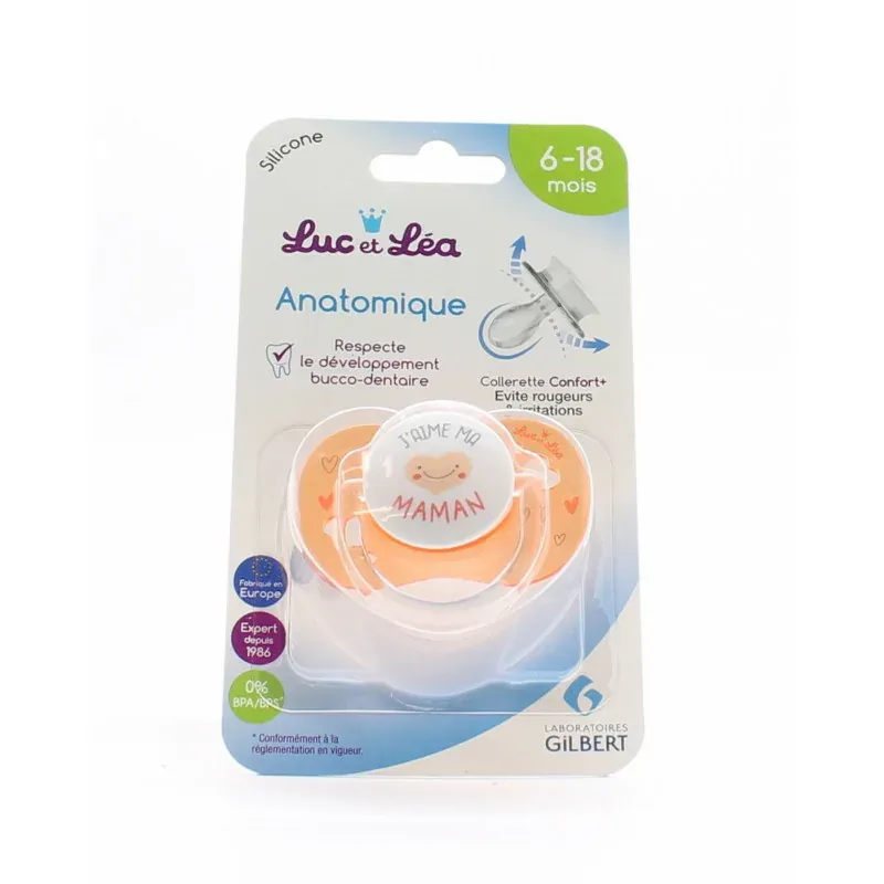 Luc et Léa Sucette Anatomique 6-18 mois J'aime ma maman - Univers Pharmacie