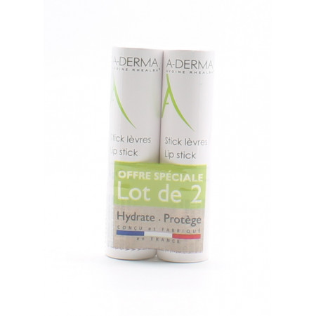 A-Derma Stick Lèvres 4g x2 - Univers Pharmacie