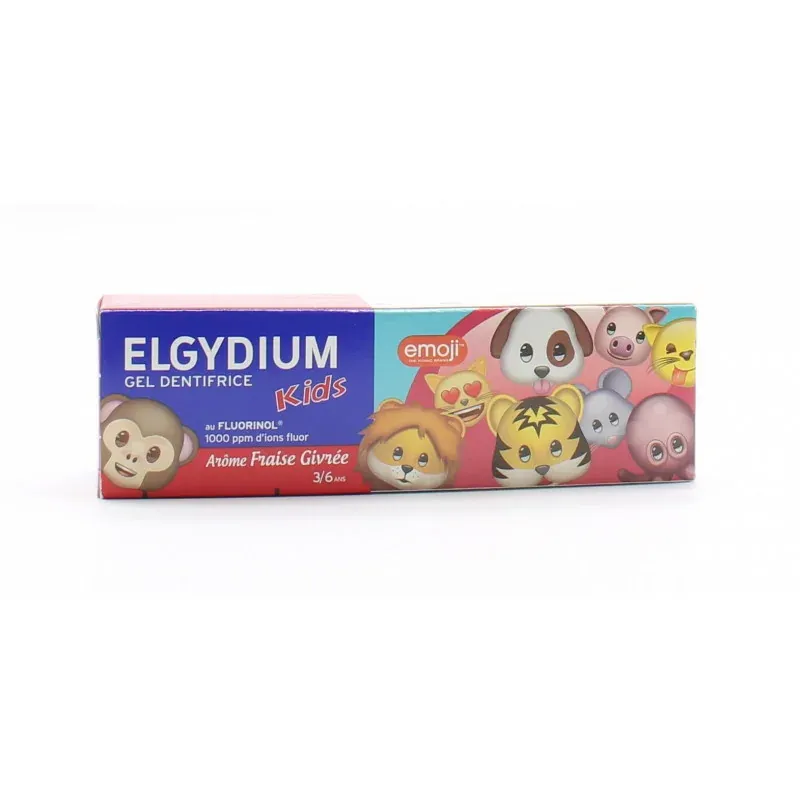 Elgydium Kids Gel Dentifrice 3-6ans Emoji Arôme Fraise Givrée 50ml - Univers Pharmacie