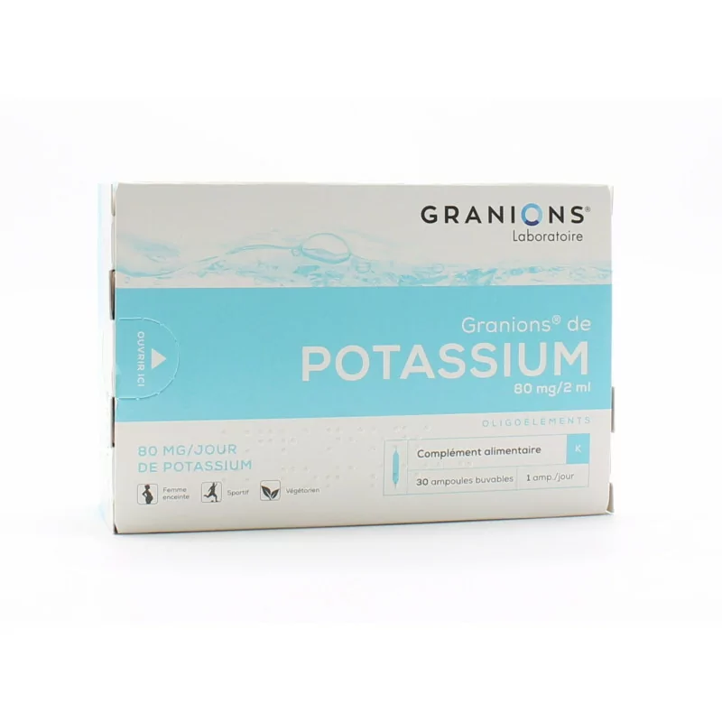 Granions Potassium 80mg/2ml 30 ampoules - Univers Pharmacie
