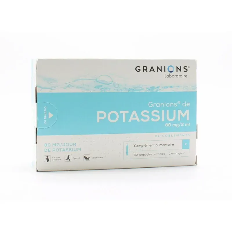 Granions Potassium 80mg/2ml 30 ampoules - Univers Pharmacie