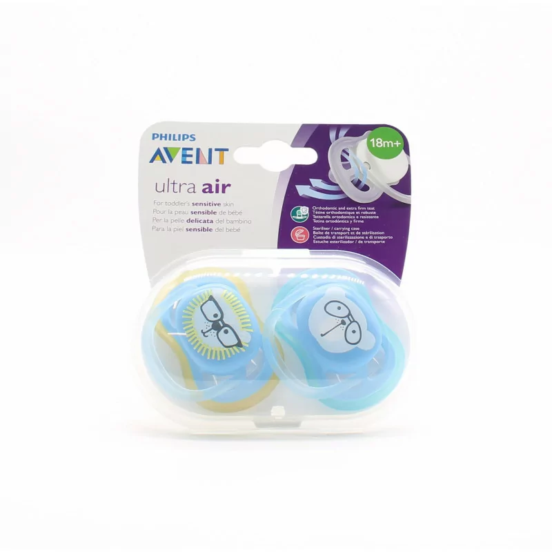 Philips Avent Ultra Air Sucette 18m+ Lion Ours X2 - Univers Pharmacie