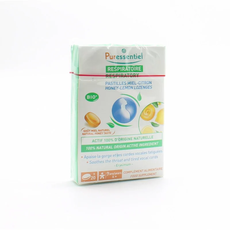 Puressentiel Respiratoire Pastilles Bio Miel-citron 20 pastilles - Univers Pharmacie