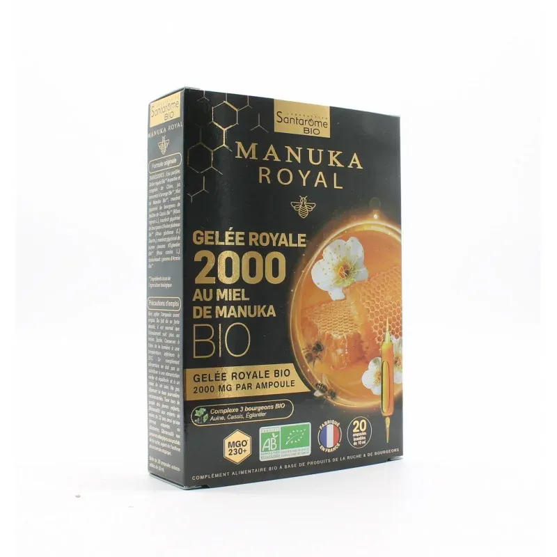 Santarôme Bio Gelée Royale 2000 au Miel de Manuka 20 ampoules - Univers Pharmacie