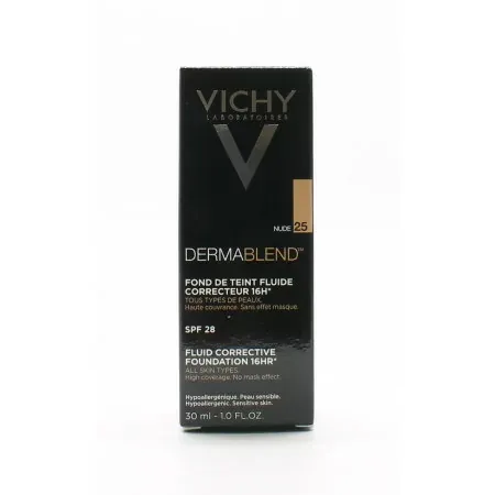 Vichy Dermablend Fond de Teint Fluide SPF28 25 Nude 30ml - Univers Pharmacie