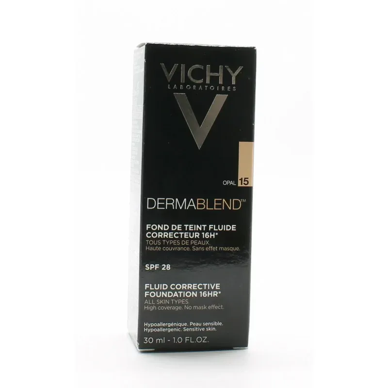 Vichy Dermablend Fond de Teint Fluide SPF28 15 Opal 30ml - Univers Pharmacie Vichy Dermablend Fond de Teint Fluide SPF28 15 Opal 30ml - Univers Pharmacie
