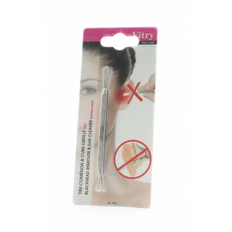 Vitry Face Care Tire-comédon et Cure-oreille Inox - Univers Pharmacie
