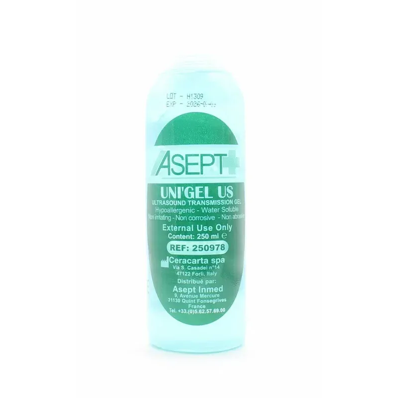 Asept Uni'Gel Us Ultrasound Transmission Gel 250ml - Univers Pharmacie