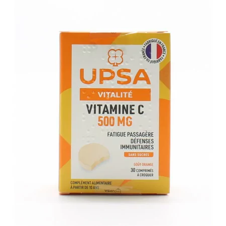 Upsa Vitamine C 500 mg Goût Orange 30 comprimés - Univers Pharmacie